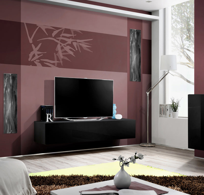 Pensile sospeso porta tv moderno con vani interni - vari colori