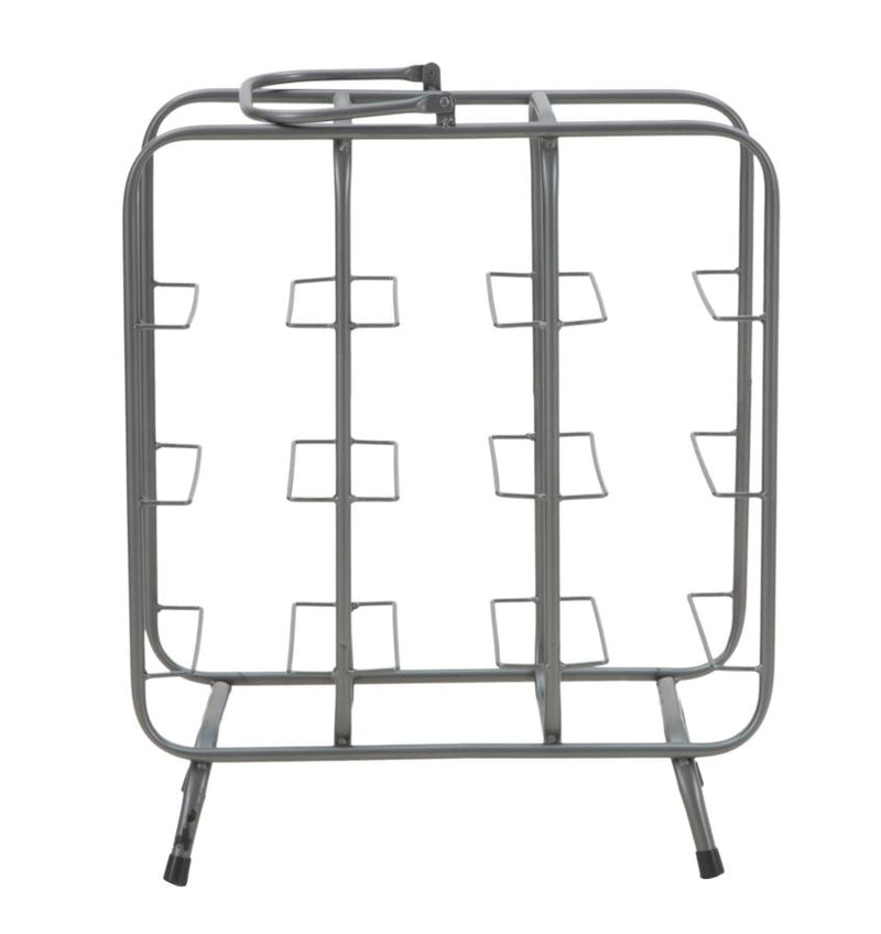 Portabottiglie da tavolo in ferro 9 posti stile industrial cm 40x23x47h