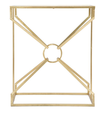 Porta telefono tavolino alto in metallo dorato e piano in vetro cm 57x46x68h