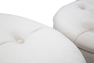 pouf con contenitore tondo in velluto colore 8crema