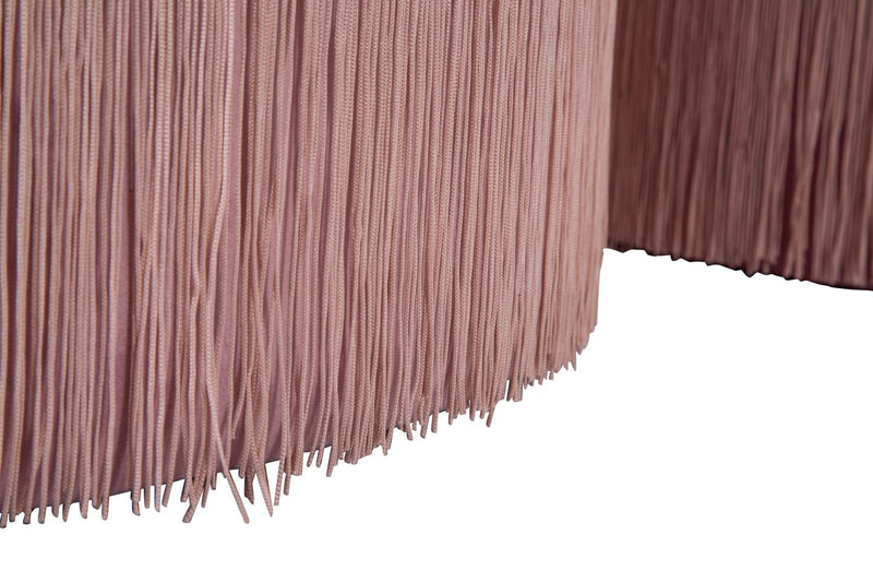 pouf con contenitore tondo in velluto colore rosa