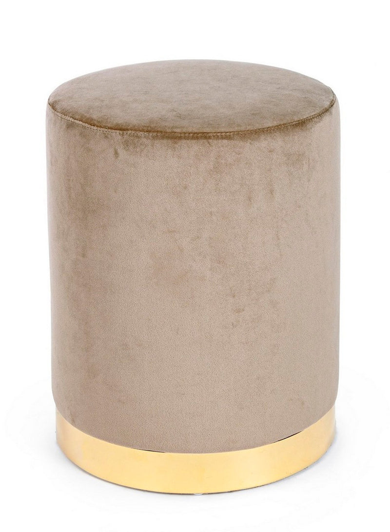 pouf in velluto base in acciaio dorato stile moderno