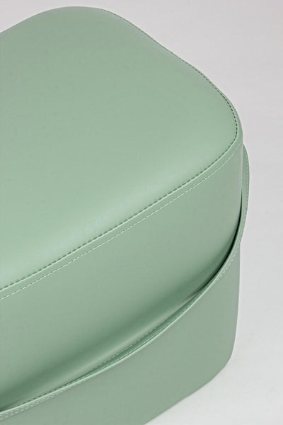pouf moderno in similpelle con manico colore verde