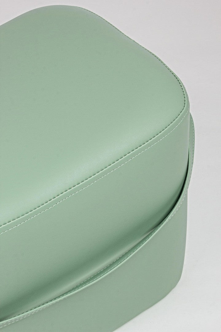 pouf moderno in similpelle con manico colore verde