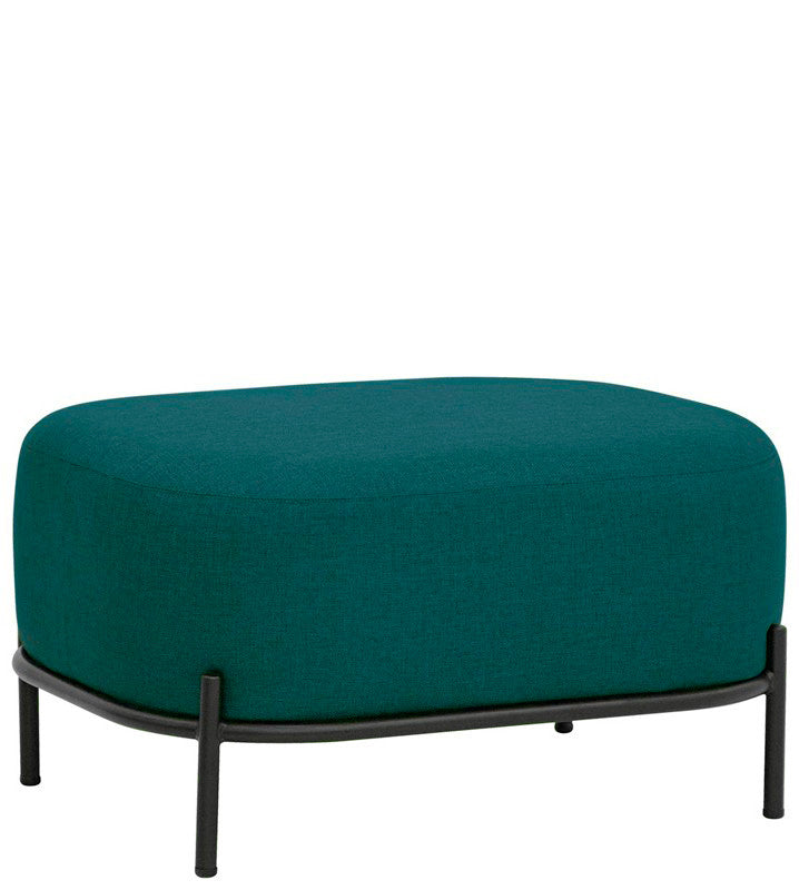 Pouf panchetta moderna base in metallo rivestimento in tessuto cm 63x47x37h - vari colori