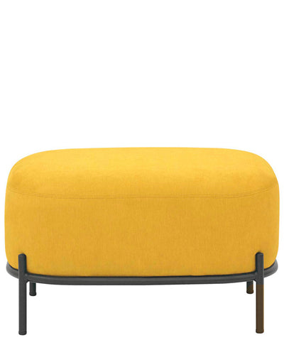 Pouf panchetta moderna base in metallo rivestimento in tessuto cm 63x47x37h - vari colori