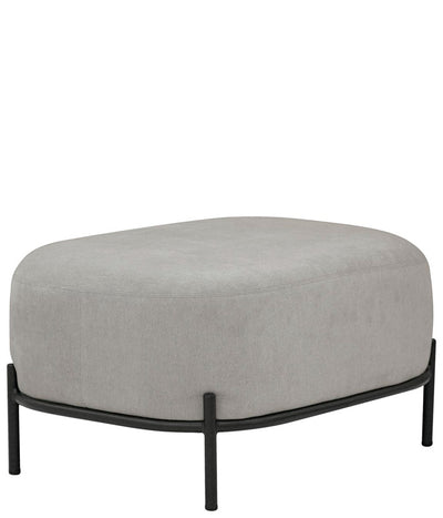 Pouf panchetta moderna base in metallo rivestimento in tessuto cm 63x47x37h - vari colori