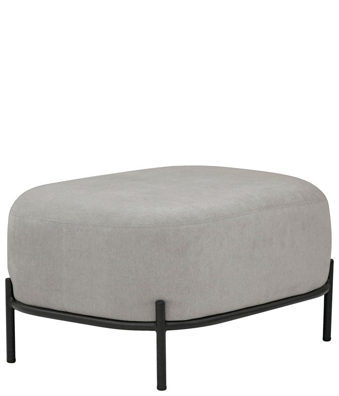 Pouf panchetta moderna base in metallo rivestimento in tessuto cm 63x47x37h - vari colori