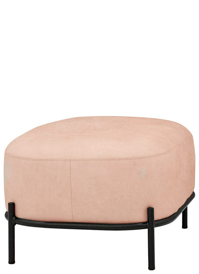 Pouf panchetta moderna base in metallo rivestimento in tessuto cm 63x47x37h - vari colori