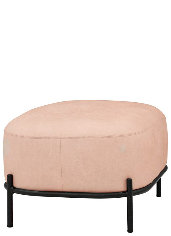 Pouf panchetta moderna base in metallo rivestimento in tessuto cm 63x47x37h - vari colori