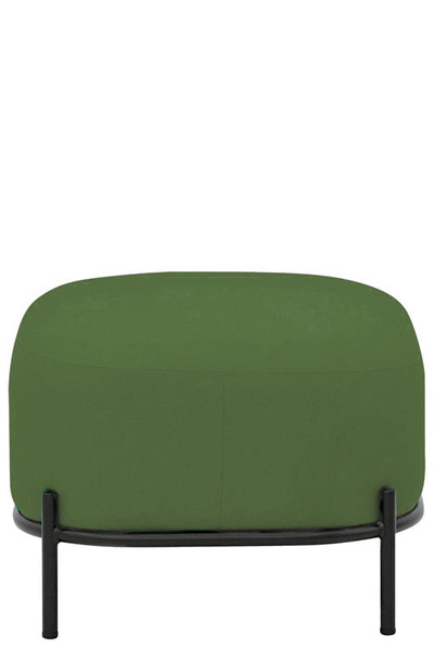 Pouf panchetta moderna base in metallo rivestimento in tessuto cm 63x47x37h - vari colori