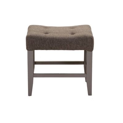 Pouf panchetta classica in legno con seduta in tessuto cm 49x35x45h