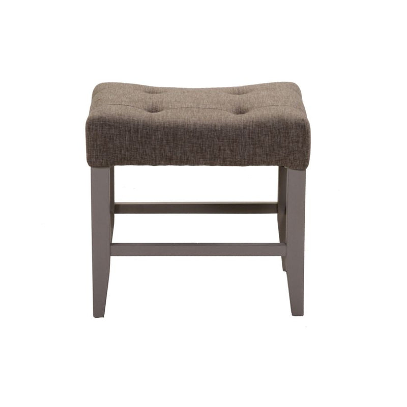 Pouf panchetta classica in legno con seduta in tessuto cm 49x35x45h