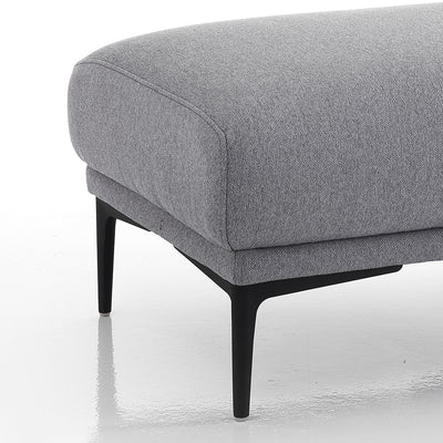 Pouf poggiapiedi moderno imbottito rivestito in tessuto grigio cm 80x60x45h