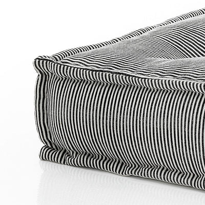 Pouf quadrato in cotone colore grigio trama rigata cm 80x80x20h