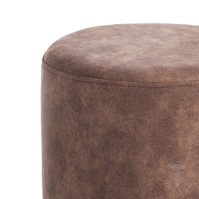 Pouf rotondo moderno rivestito in tessuto base in metallo colore argento cm Ø 36x43h - vari colori