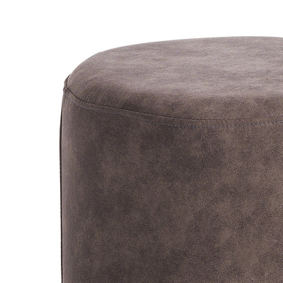 Pouf rotondo moderno rivestito in tessuto base in metallo colore argento cm Ø 36x43h - vari colori