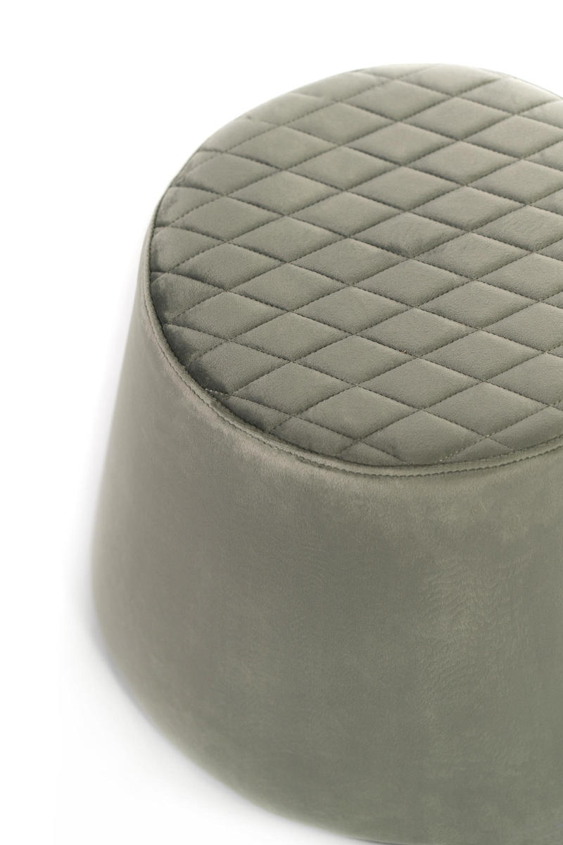 pouf moderno rivestito in velluto colore grigio