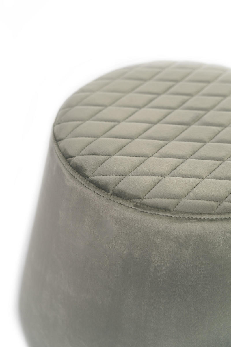 pouf moderno rivestito in velluto colore grigio