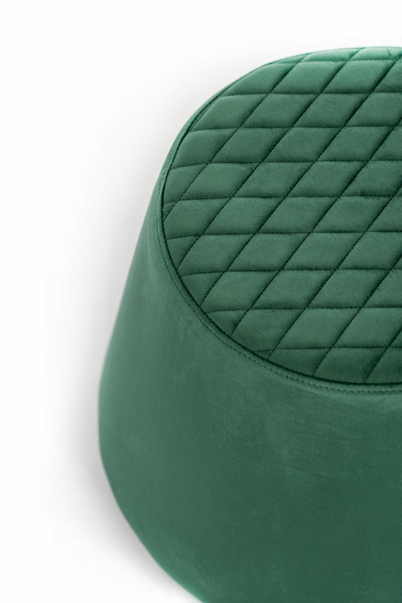 pouf moderno rivestito in velluto colore verde