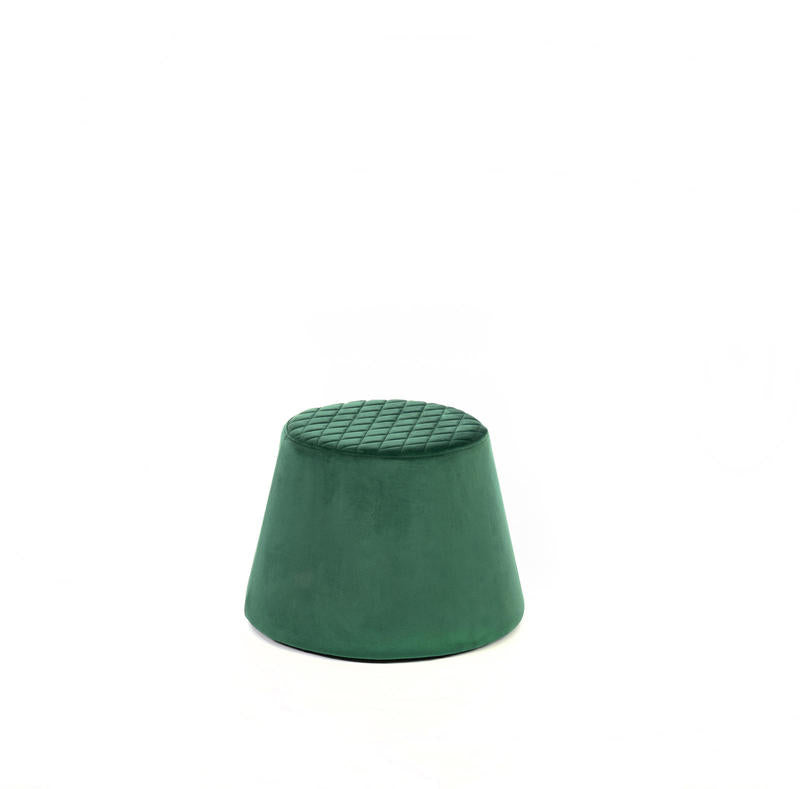 pouf moderno rivestito in velluto colore verde