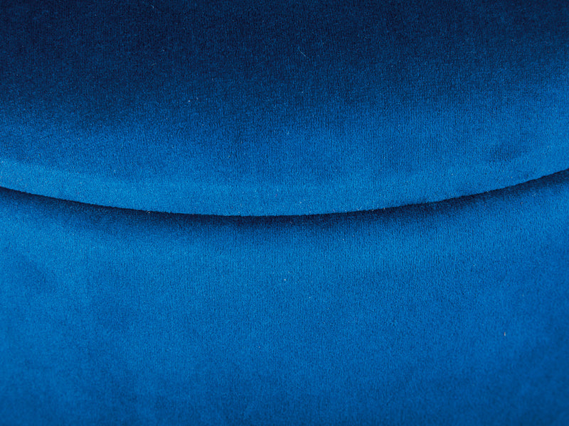 pouf tondo contenitore in velluto colore blu
