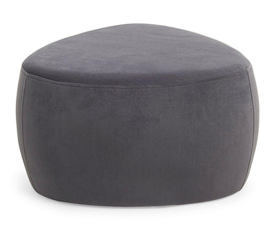 pouf triangolo imbottito rivestito in velluto grigio scuro