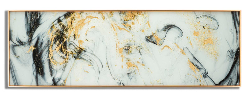 quadro moderno astratto lungo cornice dorata