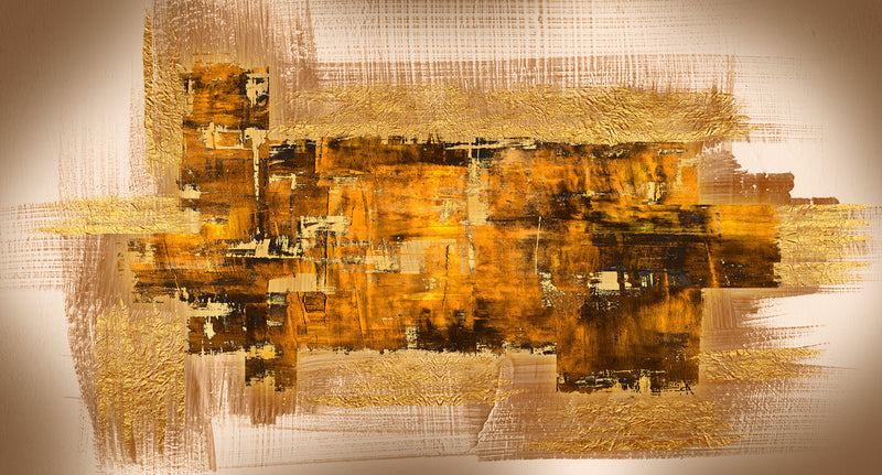 Quadro da muro materico con foglia oro design moderno stampa su tela - varie misure