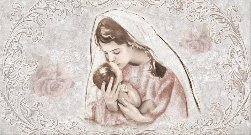 Quadro a pannello da muro design religioso shabby stampa su tela - varie misure
