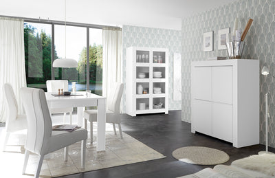 Giannico - Scaffale libreria moderna 8 vani a giorno in legno cm 110x42x186h - vari colori