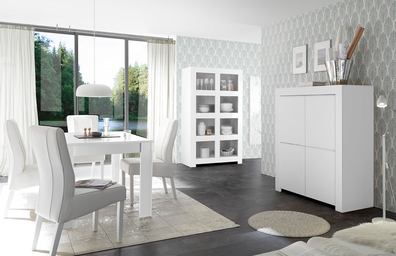 Giannico - Scaffale libreria moderna 8 vani a giorno in legno cm 110x42x186h - vari colori