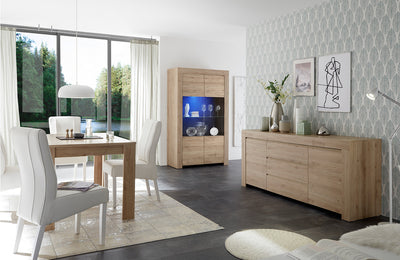 Ludmilla - Vetrina alta 2 ante moderna in legno cm 110x42x186h - vari colori