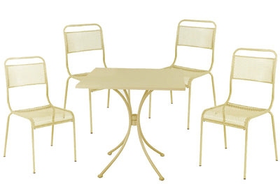 Set da giardino Madrid con tavolo quadrato e sedie in acciaio