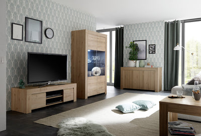 salotto completo moderno in legno rovere