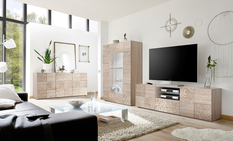 soggiorno completo moderno rovere serigrafato