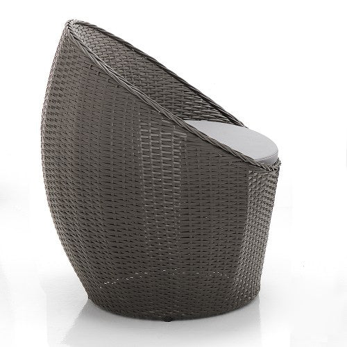 Salotto da esterno in polyrattan marrone con divano poltrone e tavolino