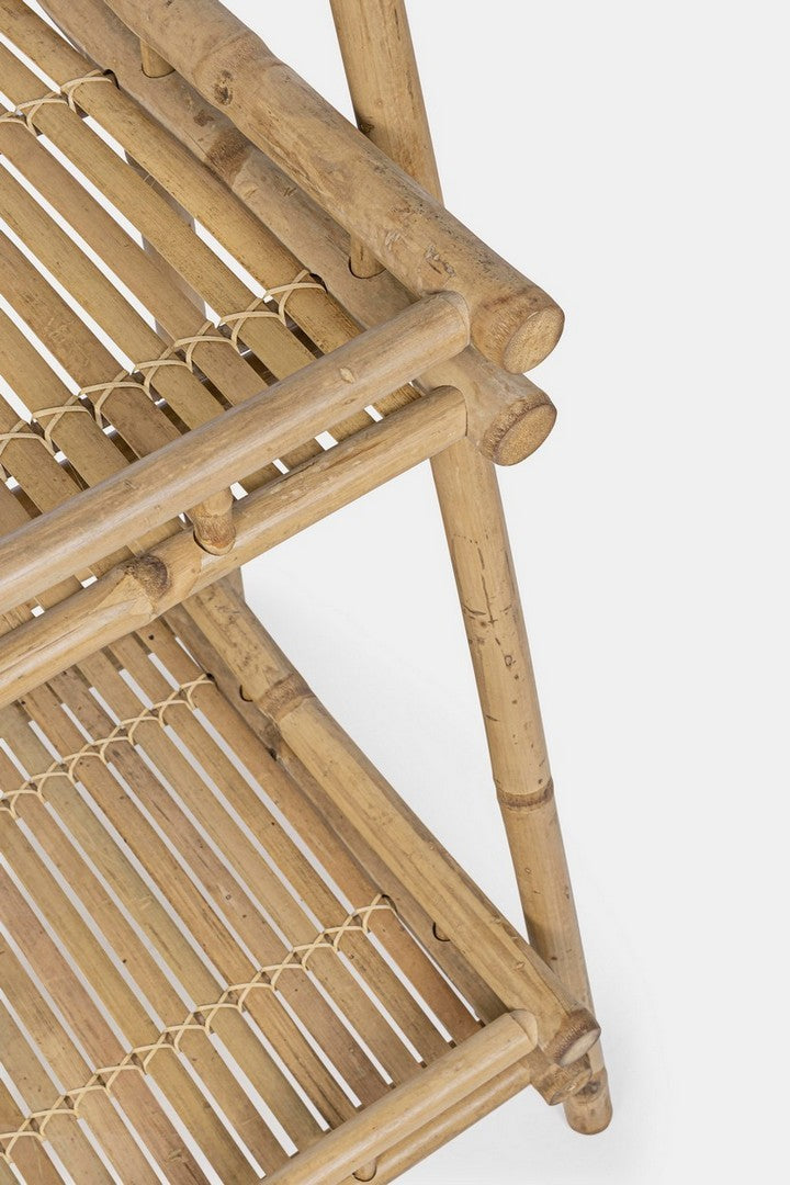 Scaffale a scala 3 ripiani in bambù pieghevole cm 56x50x145h