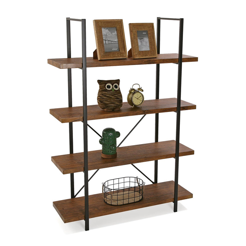 Scaffale libreria in metallo con ripiani in legno stile industrial - varie misure