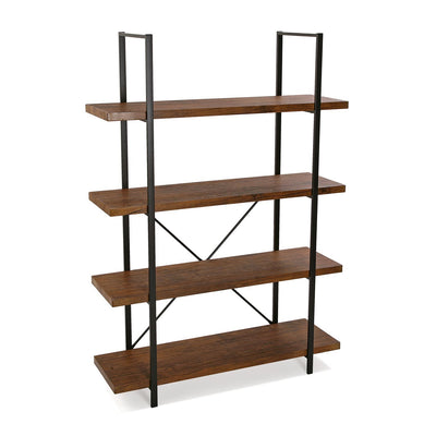 Scaffale libreria in metallo con ripiani in legno stile industrial - varie misure