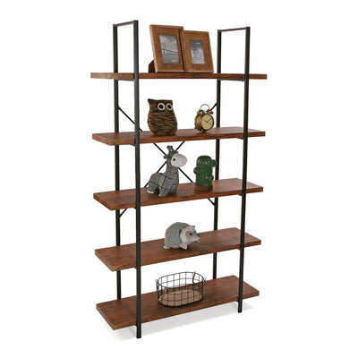 Scaffale libreria in metallo con ripiani in legno stile industrial - varie misure