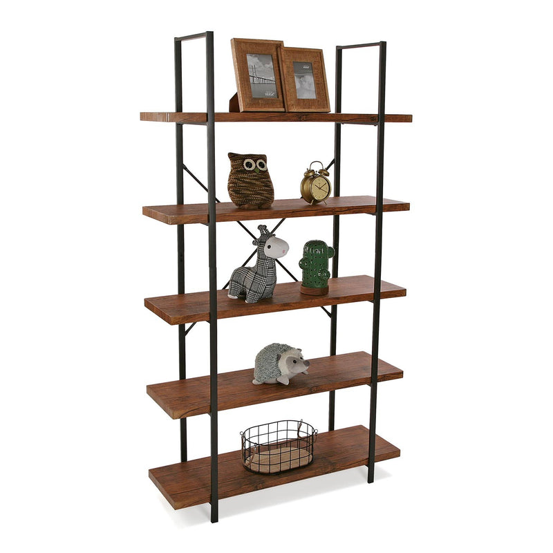 Scaffale libreria in metallo con ripiani in legno stile industrial - varie misure