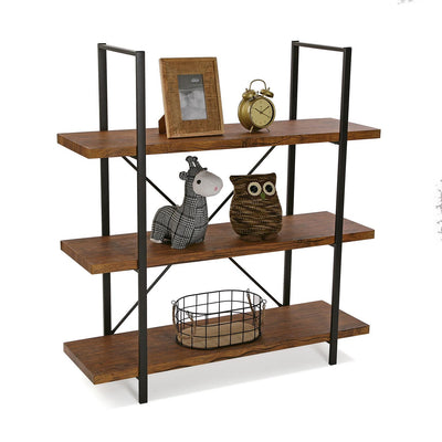 Scaffale libreria in metallo con ripiani in legno stile industrial - varie misure
