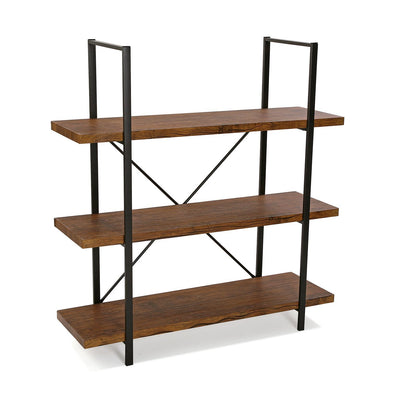 Scaffale libreria in metallo con ripiani in legno stile industrial - varie misure