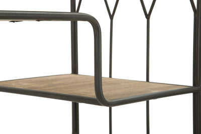 Libreria scaffale stile industriale con 9 ripiani in ferro e legno cm 75x40x182h