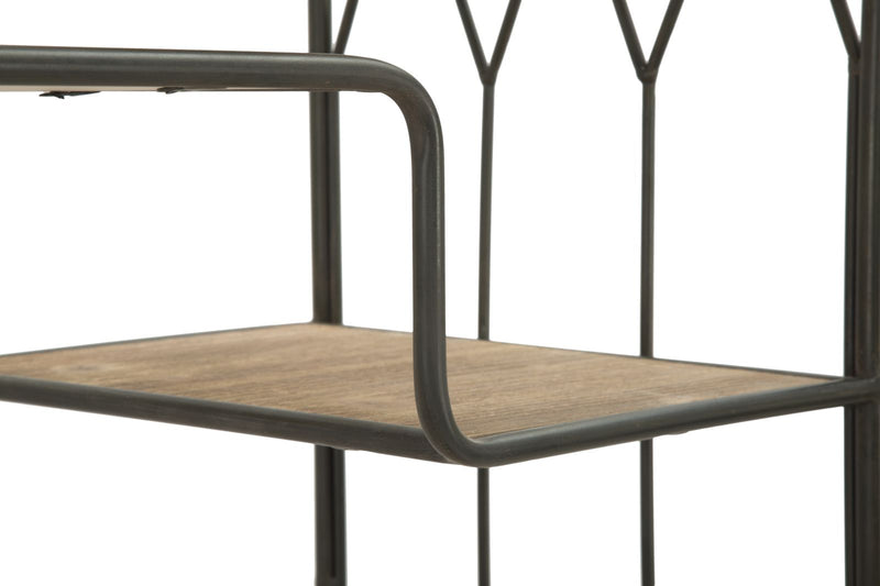 Libreria scaffale stile industriale con 9 ripiani in ferro e legno cm 75x40x182h