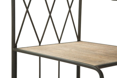 Libreria scaffale stile industriale con 9 ripiani in ferro e legno cm 75x40x182h
