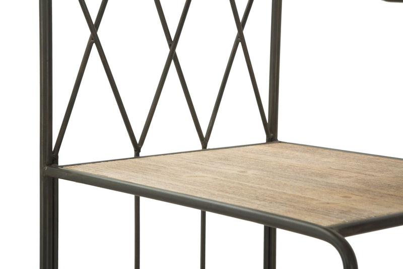 Libreria scaffale stile industriale con 9 ripiani in ferro e legno cm 75x40x182h