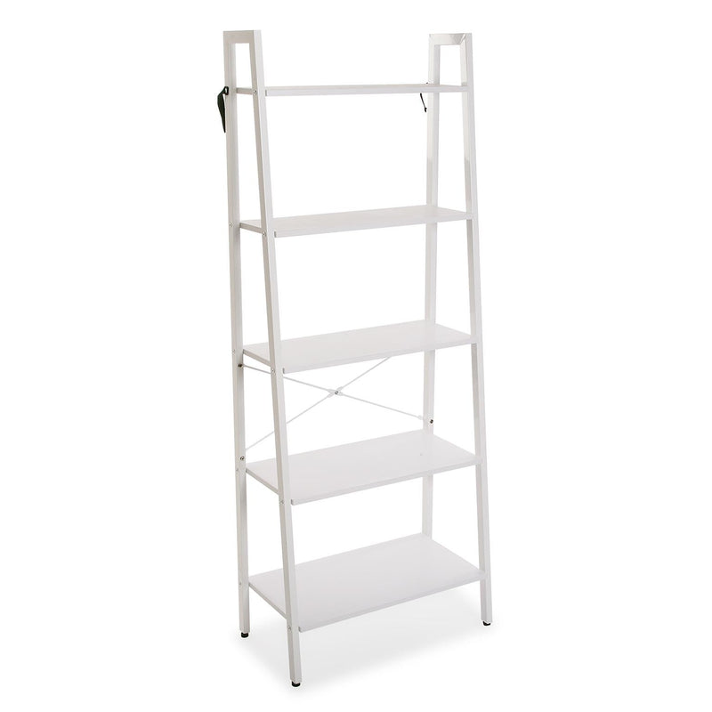 Scaffale libreria in metallo e legno stile shabby cm 64x34x164h