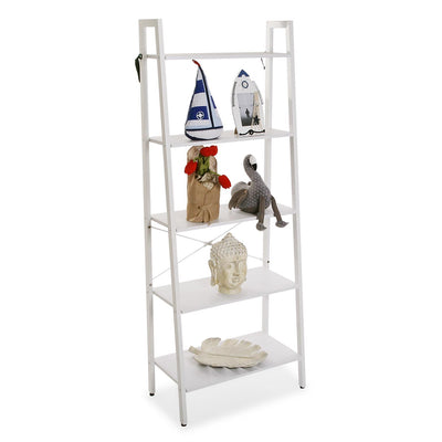 Scaffale libreria in metallo e legno stile shabby cm 64x34x164h